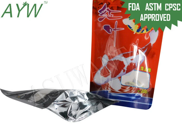 Stand Up Food Packaging Pouches Clear Window For Fish Feeds / Dental Stick Dog Treats
