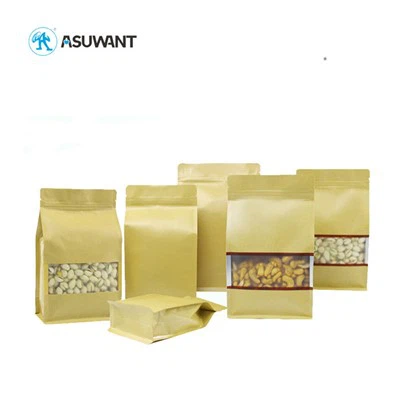 Doğal Kahverengi Kraft Kağıt Fermuar Torbaları Kokular / UV Işık Bariyeri Gıda Sınıfı Malzemeler