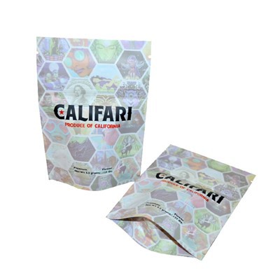 Toptan mavi lamine mylar çantalar 3.5g koku taşıyan ayağa kalk