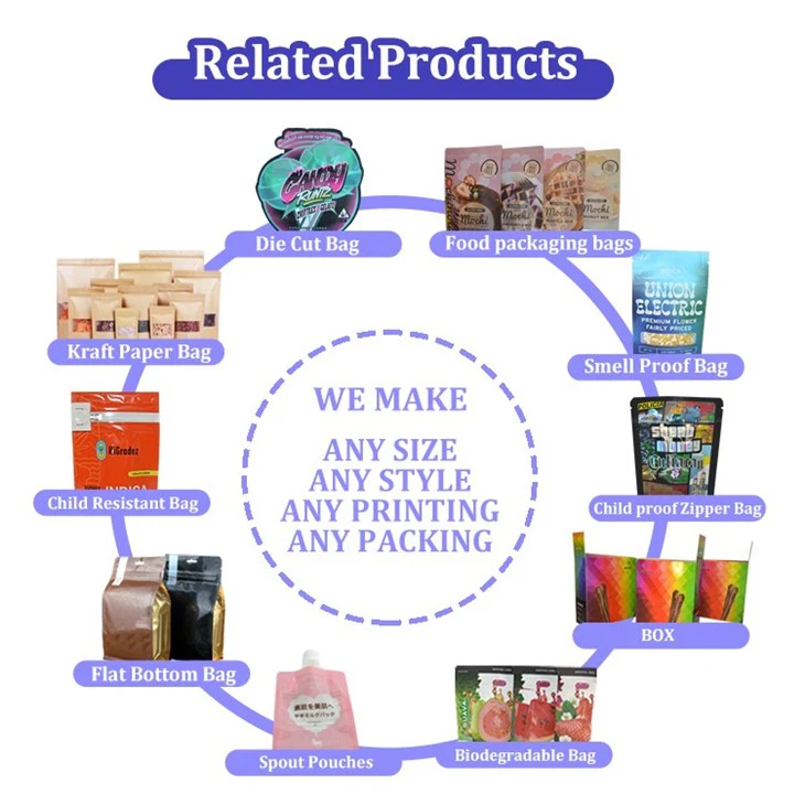 3.4g 7g Child Proof Pouch Dispensary 420 Packaging Cookie Edibles Mylay Gummies Edible Zipock Bags