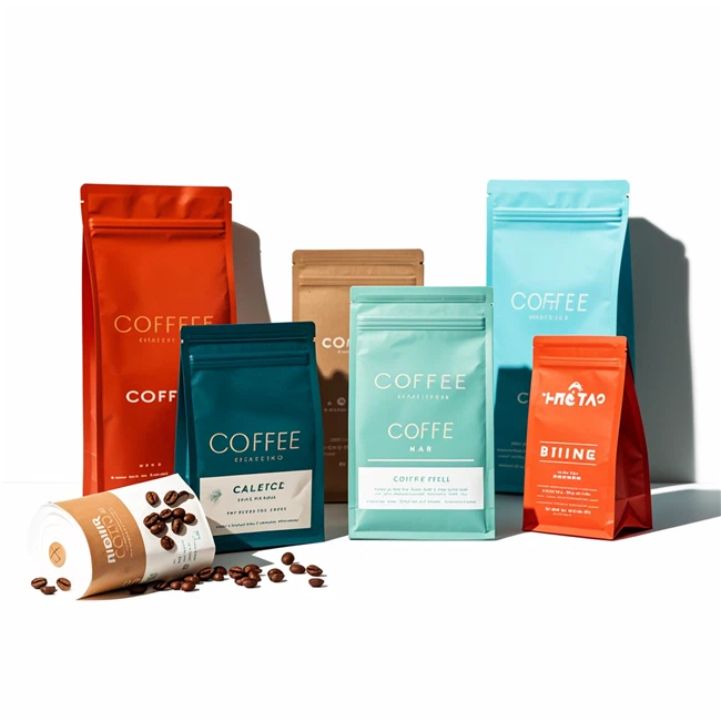 Resealable Matte Coffee Bag Eight Edge-sealing Coffee Bean Packaging Pouches With Easy Tear Zipper Valve