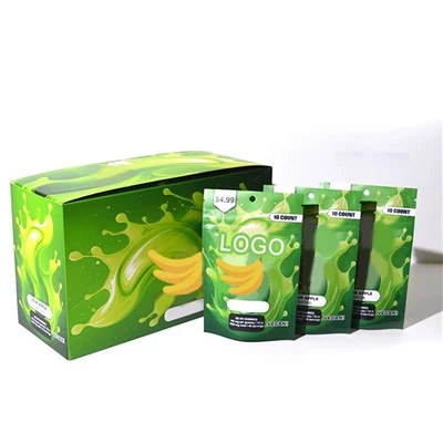 3.5g mylar çantalar için özel kağıt ambalaj kutusu eşleşen kutular, tatlı ağlar sergiliyor şeker sakızları 3.5g tahıl ayağa kalkma torbası kutusu