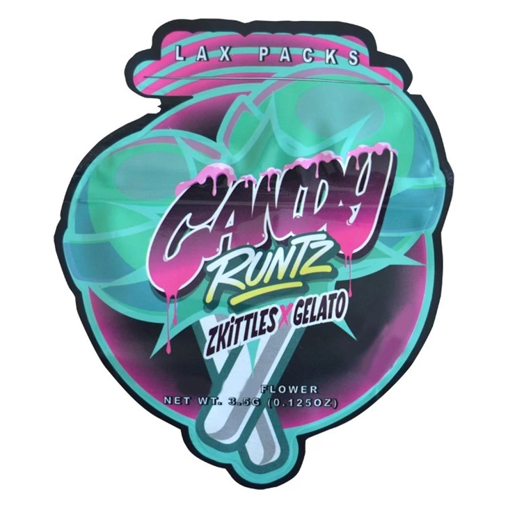 Special Irregular Shaped Die Cut Cookie Gummy Small Cali 3.5 Mylar Bags