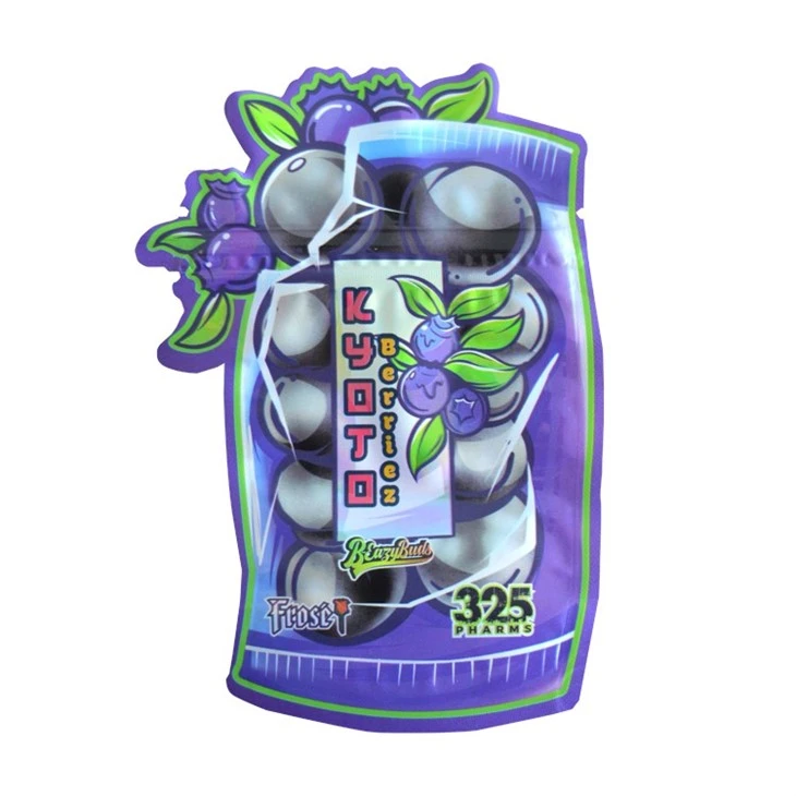 Special Irregular Shaped Die Cut Cookie Gummy Small Cali 3.5 Mylar Bags